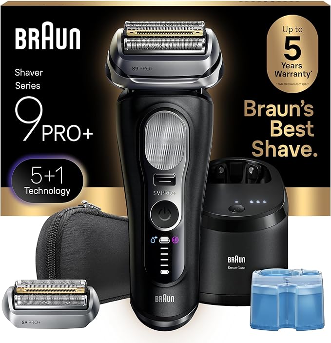 Braun Series 9 PRO+ Electric Shaver Pro SensoAdapt 6in1 SmartCare Center Wet &amp Dry Razor 9660CCPS Black