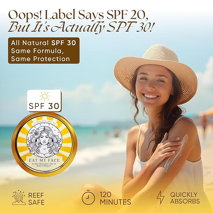 Eat My Face 2 Beef Tallow Sunscreens SPF 30 &amp 2 Beef Tallow Soaps Bundle Organic Sunscreen for Face with Non Nano Zinc Oxide Citrus Bergamot Soap Bar Moisturizing Handmade Tallow Soap