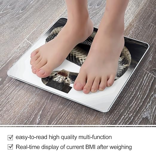 Cobra Snake Scale for Body Weight Safe Rounded Corners Tempered Glass Digital Bathroom Scale LED Display 400lb Capacity Weight Scales with High Precision Sensors