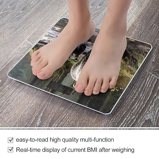 Mother Bear and Her Cubs Weight ScaleClear LED Display Bathroom Digital Weighing ScaleTempered Glass Digital Bathroom Scale for Body Weight Capacity Up to 400 Lbs
