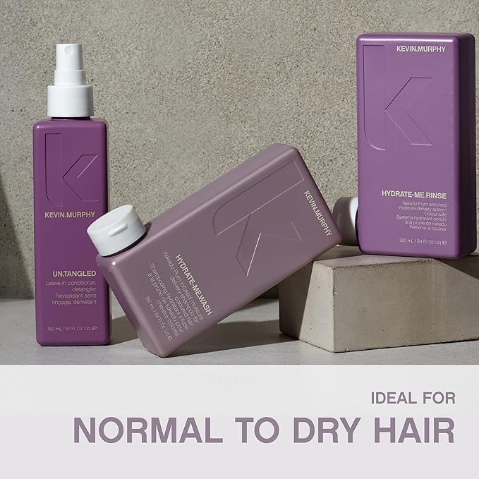 KEVIN.MURPHY HYDRATE-ME.WASH - Hydrating Shampoo for Natural &amp Coloured Hair - For Dull Parched &amp Dry Hair - Deep Nourish Shampoos - 250 ml / 8.4 fl oz