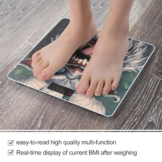 Funny Krampus Digital Bathroom Scale for Body Weight Lighted LCD Display Round Corner