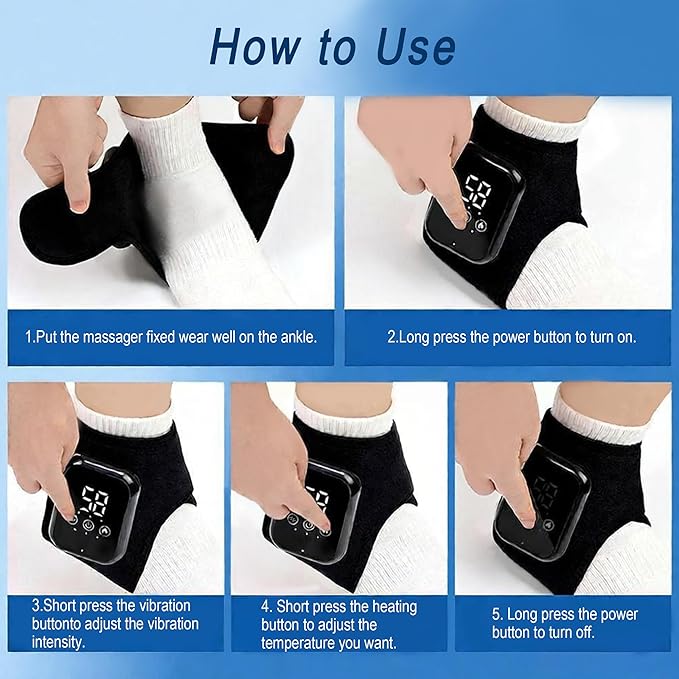 MONNIK 2026 Portable Foot Massager with Heat Wireless Rechargeable Foot &amp Ankle Massager 3 Massage Modes 3 Heat Levels 15-Minute Auto Shut-Off for Daily Foot Relaxation (1 PC)