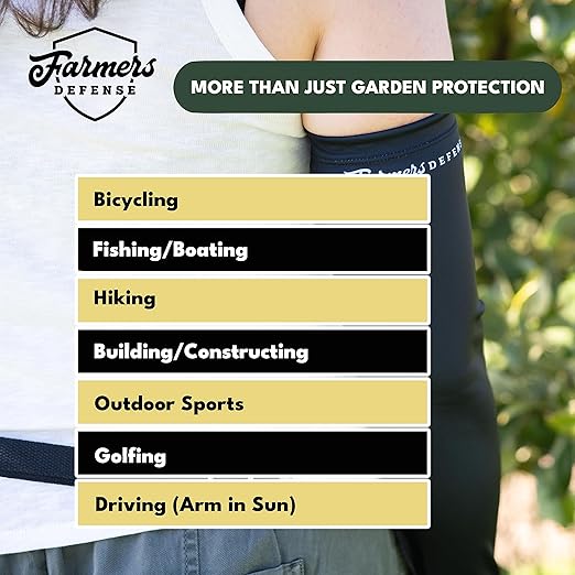 FARMER'S DEFENSE Gardening Arm Sleeves|UV Cooling Protective Sleeve Women &amp Men|Anti-Scratch Cover Sun UPF Outdoor Protection - Save the Bee's Cream - XXL