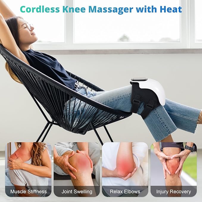 Medcursor Shiatsu Foot Massager and Cordless Heated Knee Massager White