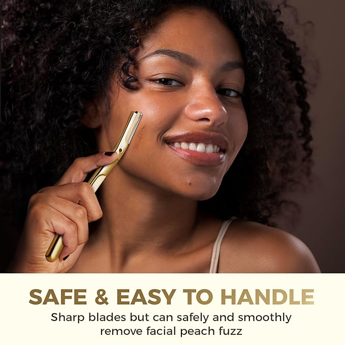 ZOMCHI Gold Dermaplaning Razor and 10pcs Micro Blade Refills