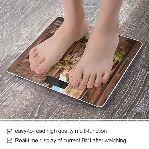 Italian Street Digital Bathroom Scale for Body Weight with High Precision Digital Weighing Scale with BMI Clear LCD Display and Step-On Measures Weight Up to 180kg