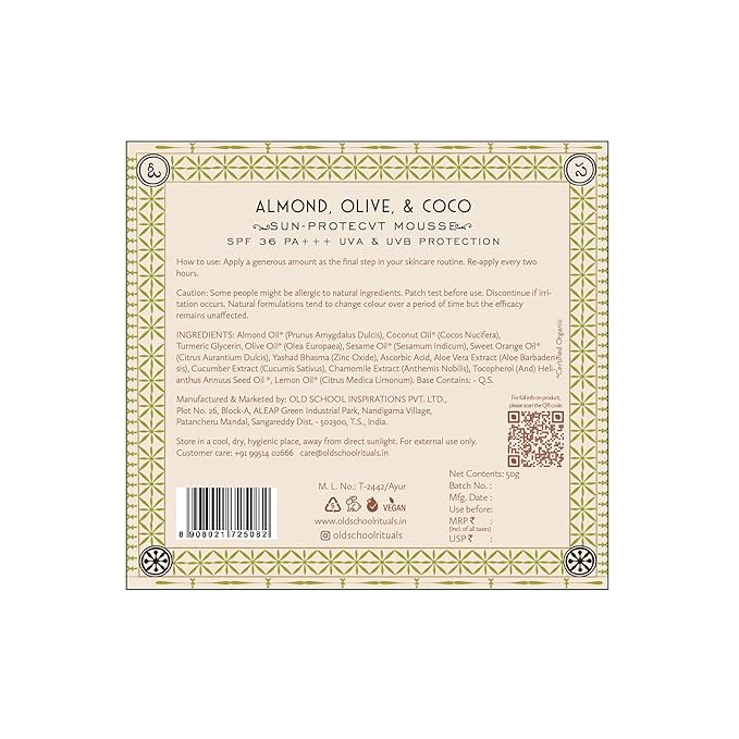 Old School Rituals SPF 36 PA+++ Sun-Protect Mousse 50g
