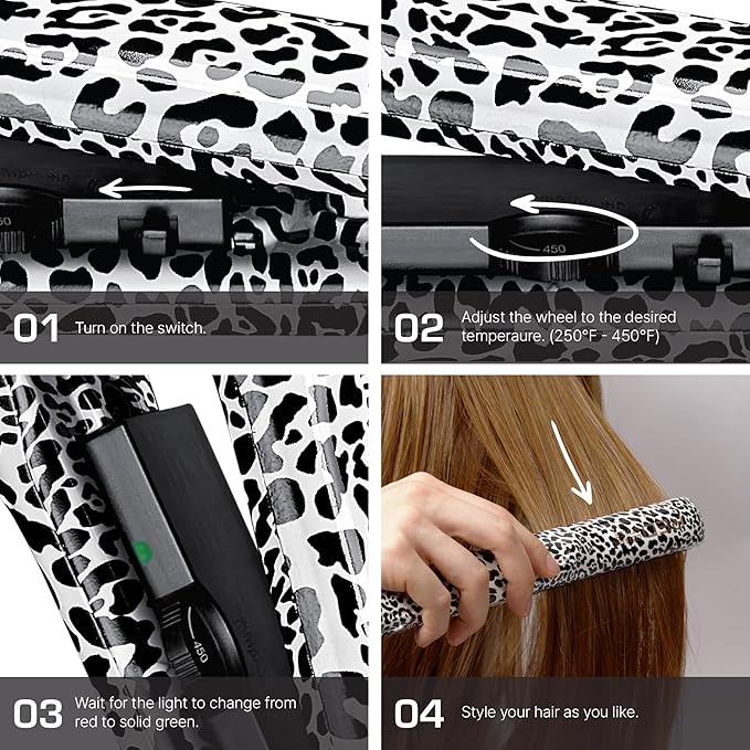 Red by Kiss 1 Designer Series Ceramic Styler Flat Iron – 450°F Max Heat Variable Heat Control 1 Inch Flat Iron for Soft &amp Silky Hair 360° Swivel Cord Frizz-Free Professional Styling Tool