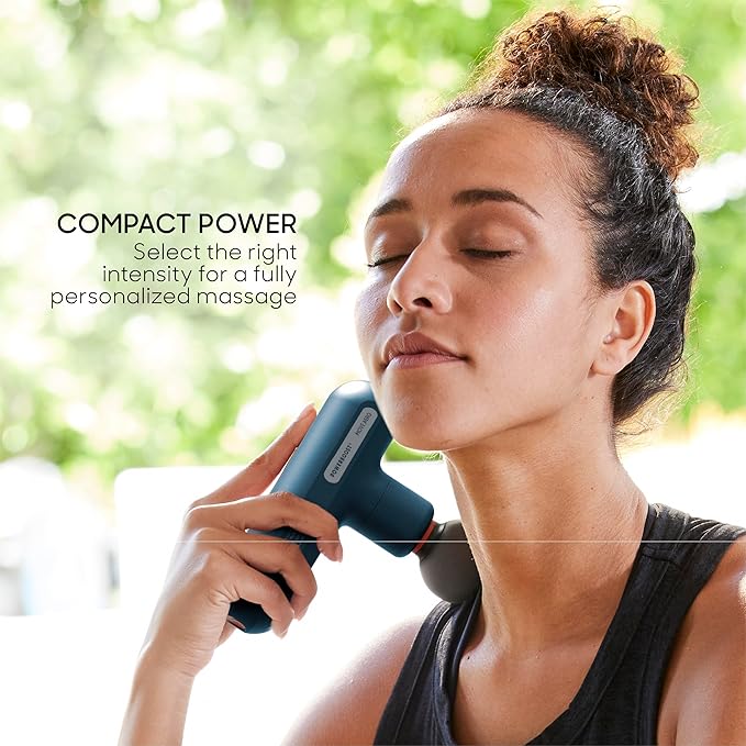 Sharper Image Powerboost Move Aero [New 2026 Version] Mini Deep Tissue Percussion Massage Gun| Muscle Recovery &amp Pain Relief Massage Tool| Full Body Back &amp Shoulder Massager| Travel Gift for M