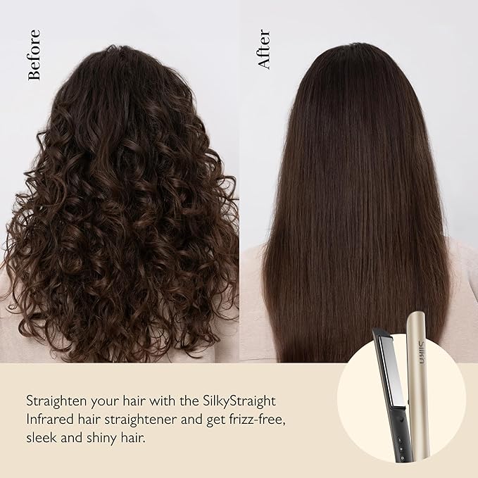 Silk’n Professional 2-in-1 Straightener and Hair Curler for Women Titanium Flat Iron with Infrared and Ion Technology for Frizz-Free Hair and no Heat Damage Smart Temperature Control 15-Sec Heat Up