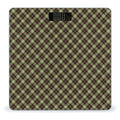 Yellow-Green Scottish Plaid Digital Bathroom Scale for Body Weight Lighted LCD Display Round Corner