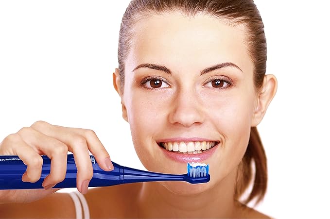 Pursonic S430 High Power Rechargeable Electric Sonic Toothbrush with 12 Brush Heads &amp Storage Charger Blue