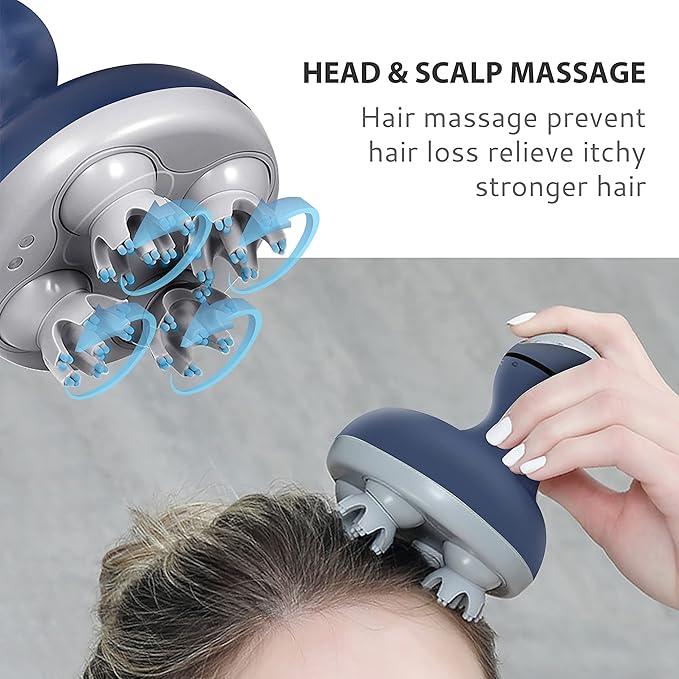 COMFIER Cordless Electric Scalp Massager with Mutlti-Modes Vibration Handheld Cat Head Massager for Pets Portable Dog Head Massage for Deep Clean and Stress Relax