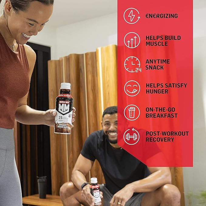 Muscle Milk Genuine Protein ShakeCookies and Creme11.16 Fl Oz Bottle25g ProteinZero SugarCalciumVitamins AC &amp D4g FiberEnergizing SnackWorkout RecoveryPackaging May Vary(Pack of 24)