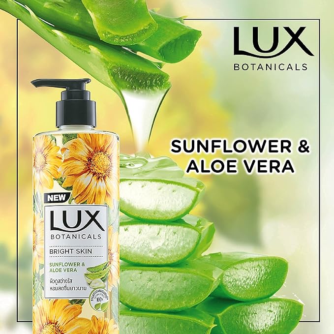 LUX Botanicals Bright Skin Shower Gel Natural Extracts No Paraben- 450 ml/15.2 Fl.Oz