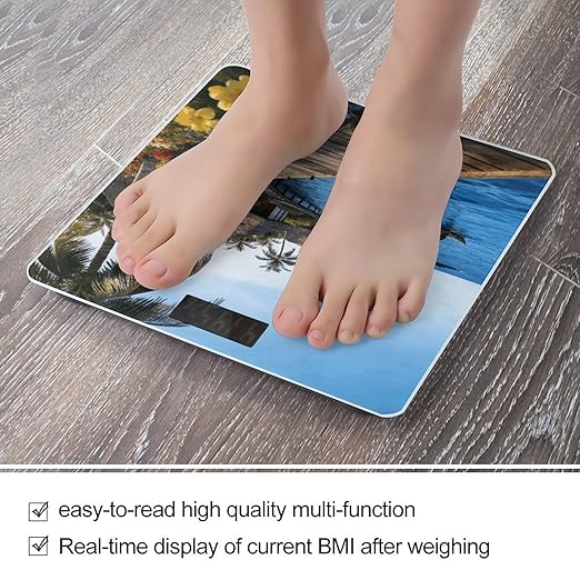 Coconut Breeze Water Residence Smart Scale for Body Weight Digital Bathroom Scale Toughened Glass Weight Scale with Large LCD Backlight Display High Precision Scales Weighing Machine