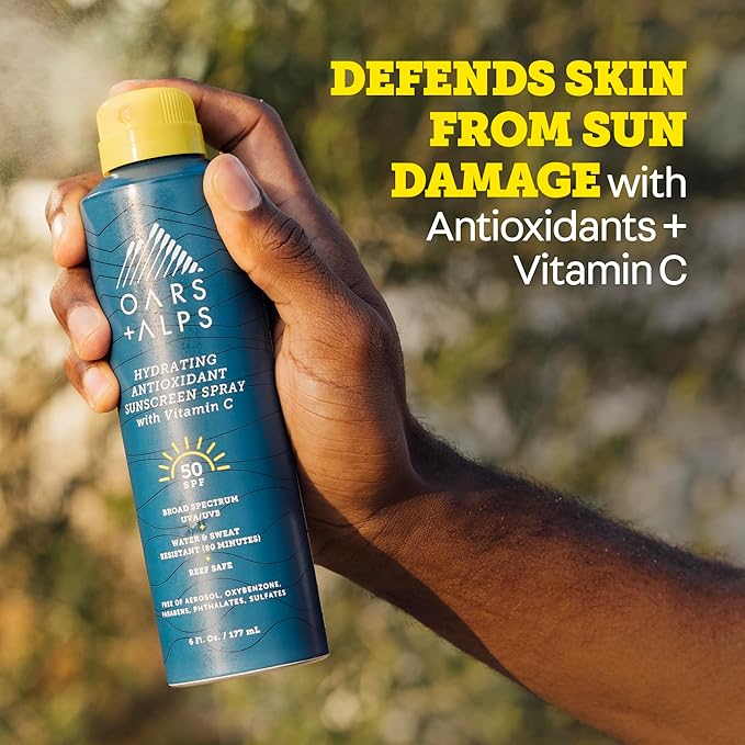 Oars + Alps SPF 50 Face &amp Body Broad Spectrum Sunscreen Spray | Fast-Absorbing Lightweight Non-Greasy Hawaii Reef Act 104 Compliant Water-Resistant Octinoxate + Oxybenzone Free 6 Oz 2 Pack