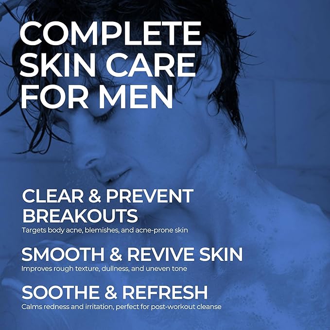 HommeFace Men’s The Skin Perfecting Body Wash with Pump 16.9 Fl. Oz. - Korean Skincare Technology for Body Acne with BHA AHA PHA