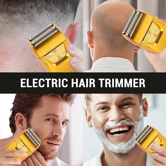 TARSHYRY Electric Foil Shaver for Men PortableRazor with Adjustable Double Foil LED Display Close Shaving Beard Bald Head Trimmer Travel Friendly Gifts for Him 1200mAh (Gold)