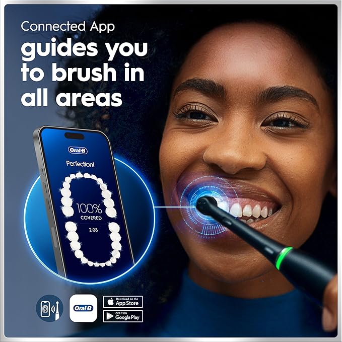 Oral-B iO Deep Clean + Protect Rechargeable Electric Toothbrush Saphire Blue iO Series 7 2 Replacement Brush Heads Charging Travel Case