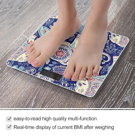 Boho Elephant Smart Scale for Body Weight Accurate Bathroom Scale with LED Display Digital Weight Scales Weighing Machine High Precision Scales for Bath Home