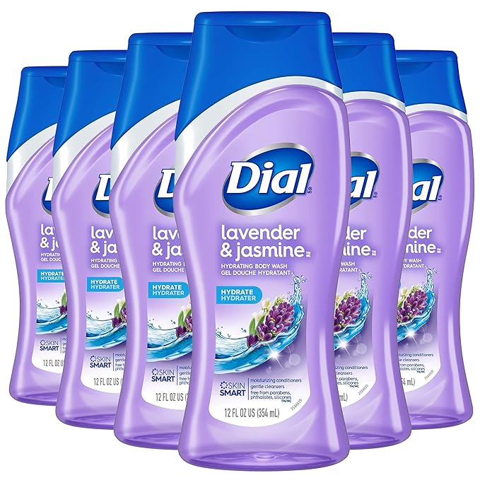 Dial Body Wash Lavender &amp Jasmine 12 Ounce (Pack of 6)
