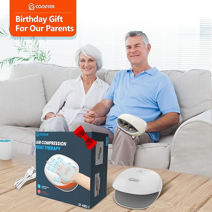 COMFIER Wireless Hand Massager with Heat &amp CompressionHand Massager for Arthritis and Carpal Tunnel3 Levels Compression &amp HeatingRechargeableChristmas Gifts for WomenMenMom