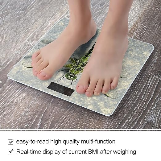 Dragonfly Drawing Scale for Body Weight Digital Bathroom Scale Toughened Glass High Precision Scales for Body Weight with Large LCD Backlight Display Weight Scales