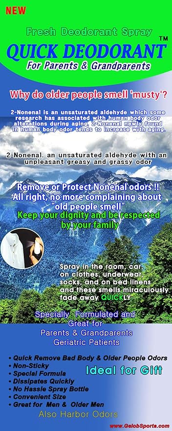 Quick Deodorant Spray for Men Non-Sticky Odor Protection Active Sport Elderly