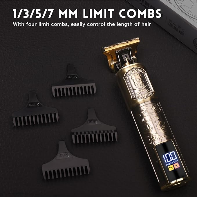Ufree Professional Beard Trimmer for Men Zero Gapped T-Blade Hair Clipper &amp Mustache Trimmer Kit with LCD Display Precision Edgers for Haircut &amp Grooming Barber-Grade Electric Shaver Gifts