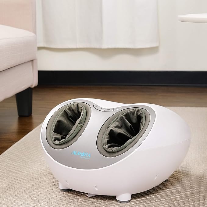 Aurora Health &amp Beauty Shiatsu Air Compression Deep Kneading Foot Massager with Heat Therapy