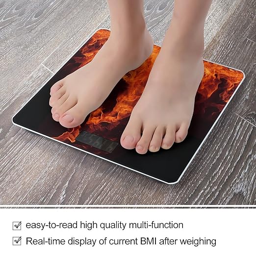 Dancing Fire Bathroom Scale Weight Scale for Body WeightHighly Accurate Digital Weighing Machine Clear LED Display Digital Bathroom Body Scale 400lb/182kg