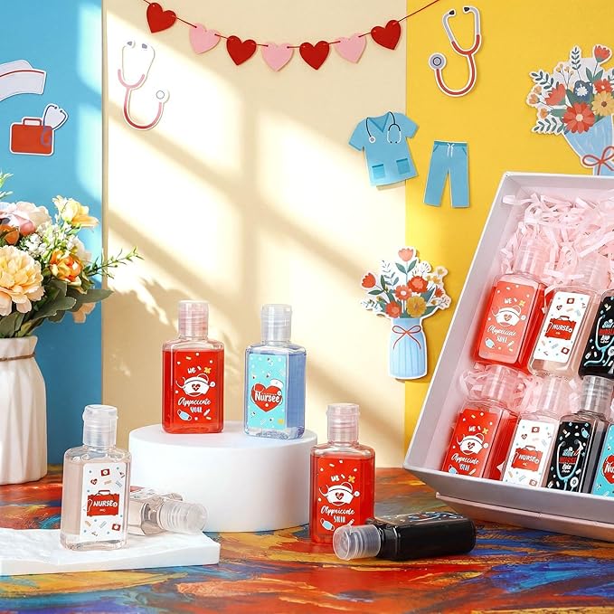 Capoda 32 Pcs Nurse Hand Soap Bulk Travel Size Scented Hand Sanitizer 1 Fl oz Thank You Appreciation Gifts for Teacher Nurses Gift Office Party Favors Care Package Supplies