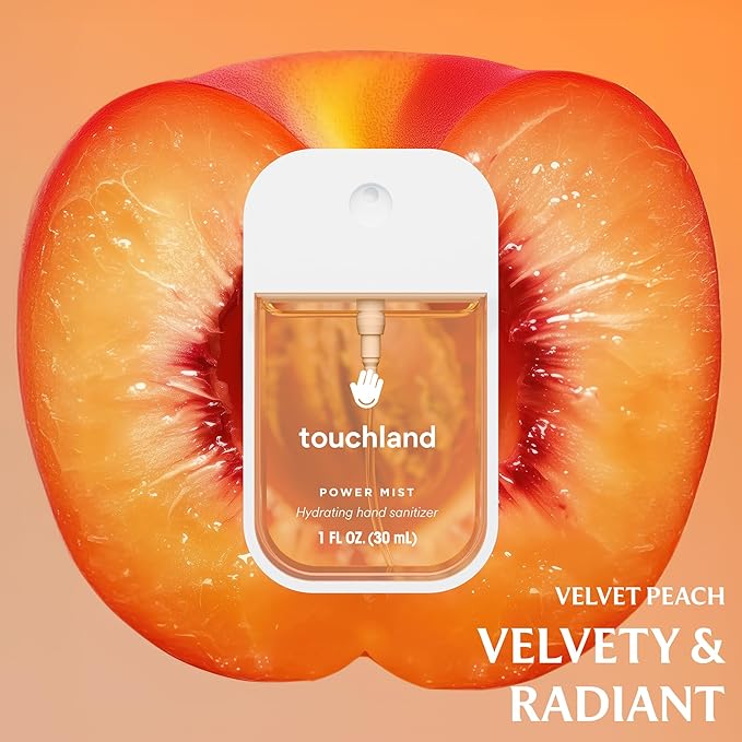 Touchland Hydrating Hand Sanitizer Spray – Blossom 5 Set (Pure Lavender Vanilla Blossom Rainwater Velvet Peach Applelicious) – 5 x 1 FL OZ Travel Size Mists