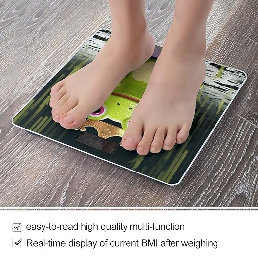 Crown Frog Bathroom Scale Large LCD Backlight Display Digital Scale Rounded Corners Body Scales Automatic Power On/Off Bathroom Scales for Home Bedrooms