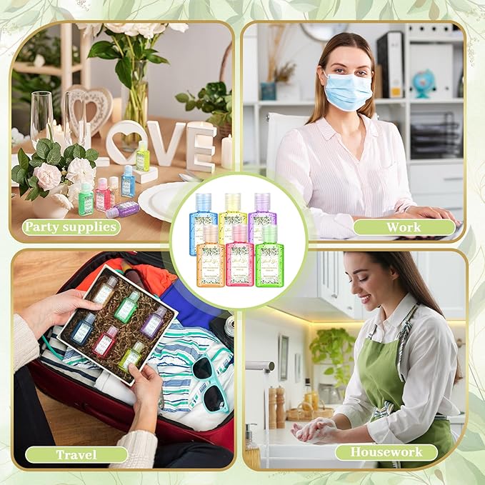 Gejoy 48 Pack Thank You Hand Sanitizer Bulk Wedding Party Favors for Guests Greenery Mini Hand Sanitizers Travel Size Hand Sanitizer Gifts for Baby Shower Bridal Bachelorette Shower Anniversary Favors