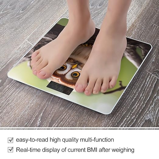Real Cute Owls Smart Scale for Body Weight Accurate Bathroom Scale with LED Display Digital Weight Scales Weighing Machine High Precision Scales for Bath Home