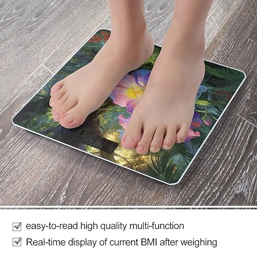 Jungle Reverie Smart Scale for Body Weight Digital Bathroom Scale Toughened Glass Weight Scale with Large LCD Backlight Display High Precision Scales Weighing Machine