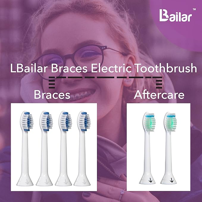 Braces Toothbrush Rechargeable with 4 Heads Bonus 2 AFTERCARE