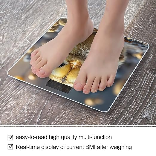 Chicken Chick Weight Scale Highly Accurate Digital Weighing Scale with Large LCD Display Smart Bathroom Scales for Home Bedrooms and Gift Giving