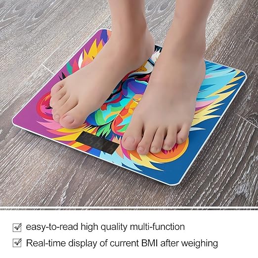 Colorful Lion Scale for Body Weight Digital Bathroom Scale Toughened Glass High Precision Scales for Body Weight with Large LCD Backlight Display Weight Scales