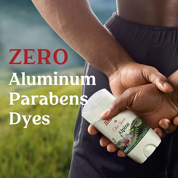Old Spice Aluminum Free Deodorant for Men 24/7 Lasting Freshness &amp Long Lasting Scent 24/7 Sweat &amp Odor Protection Alpine with Hemp Seed Oil + Green Tea Scent 3.0 oz (Pack of 3)