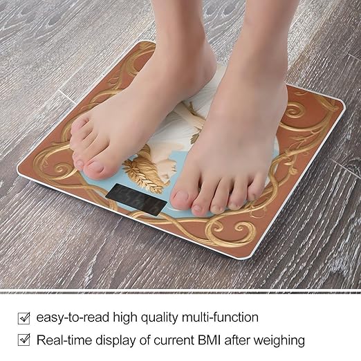 Daisy Chain Crown on Woman Scale for Body Weight Sturdy Tempered Glass Weighing Scales with LCD Display Accurate Digital Bathroom Scale Convenient Body Fat Smart Scales Easy Read