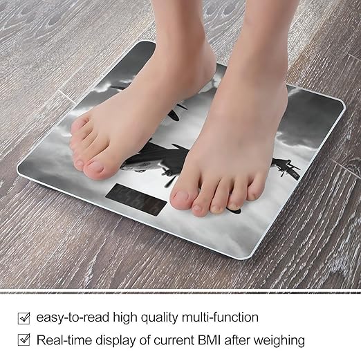 World War Bathroom Scale Large LCD Backlight Display Digital Scale Rounded Corners Body Scales Automatic Power On/Off Bathroom Scales for Home Bedrooms