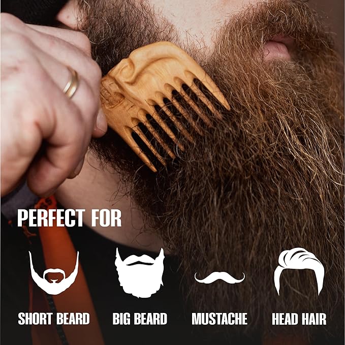 Personalized Beard Care Gift Set for Men Custom Grooming Kit with Beard Oil Balm Comb Perfect Gift for Him Beard Growth &amp Maintenance Beard Grooming Essentials Skull (Pear)