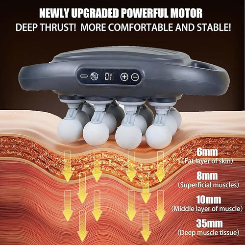 16 Head Massage Gun Deep Tissue High Power Percussion Massager with 9 Styles &amp Levels Uiet Muscle Massage Gun for Back Shoulders Legs Foot Body Muscle Pain Relief