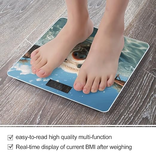 Pig Swim Bathe Bathroom Scale Ultra-Bright Liquid Crystal Screen Weight Scale Accurate Bathroom Body Scales for Body Weight Bathroom Pet Home Bedroom Gift-Giving