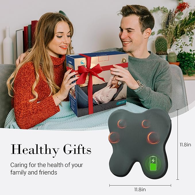 Cordless Back Massager FSA Eligible HSA Shiatsu Neck Massager with Heat for Muscle Pain Relief Kneading Massage Pillow for Neck Back Shoulder Birthday Day Gifts for Women Men
