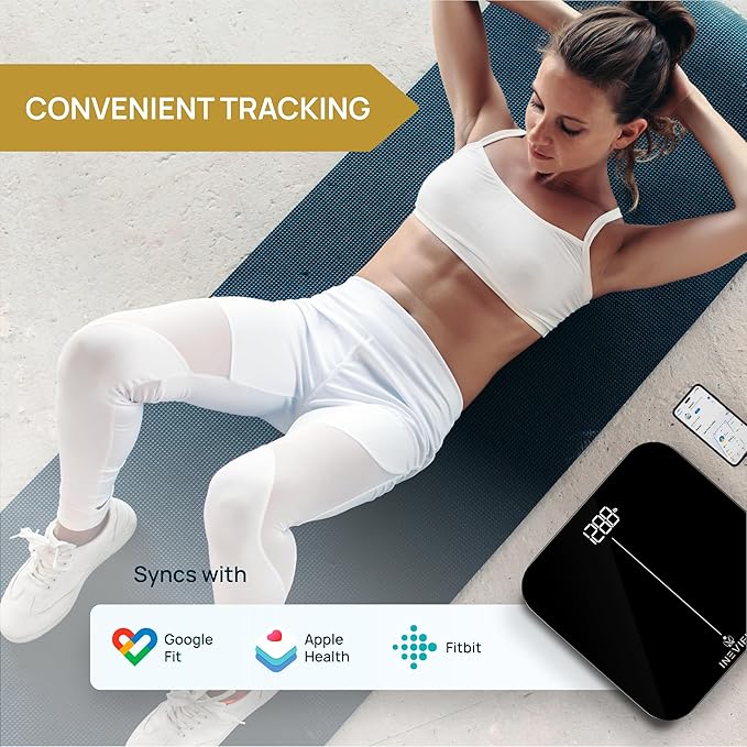 INEVIFIT Strength &amp Wellness Bundle Premium Bathroom Scale &amp 150 LBS Resistance Band Set for Home Workouts